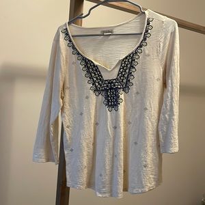 Lucky Brand size M top - 3/4 length sleeves